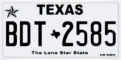 TX license plate BDT2585