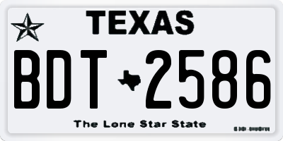 TX license plate BDT2586
