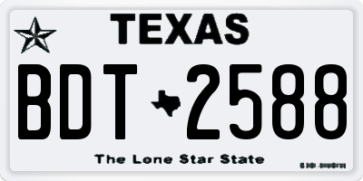 TX license plate BDT2588