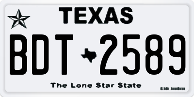 TX license plate BDT2589