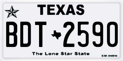 TX license plate BDT2590