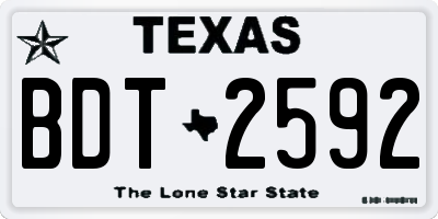 TX license plate BDT2592