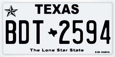 TX license plate BDT2594