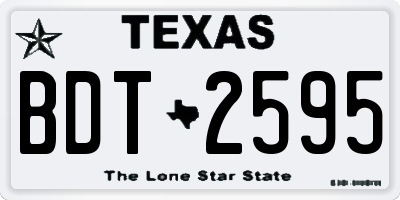 TX license plate BDT2595