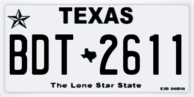 TX license plate BDT2611