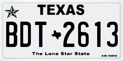 TX license plate BDT2613