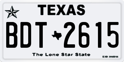 TX license plate BDT2615