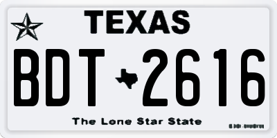 TX license plate BDT2616