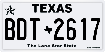 TX license plate BDT2617