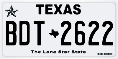 TX license plate BDT2622
