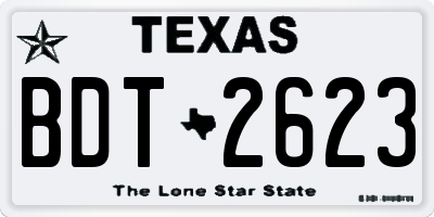 TX license plate BDT2623