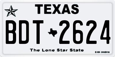TX license plate BDT2624