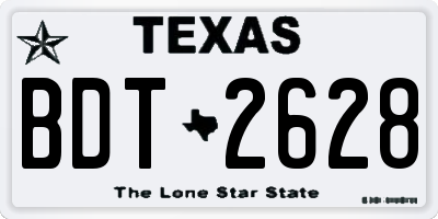 TX license plate BDT2628