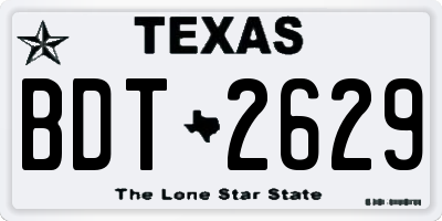 TX license plate BDT2629