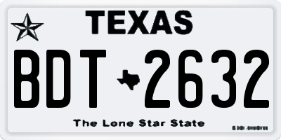 TX license plate BDT2632