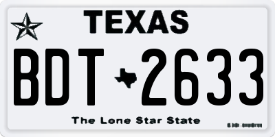 TX license plate BDT2633