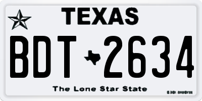 TX license plate BDT2634