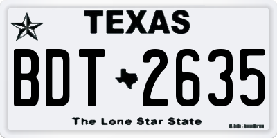 TX license plate BDT2635
