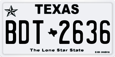 TX license plate BDT2636