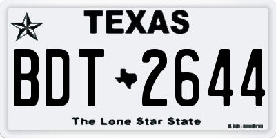 TX license plate BDT2644
