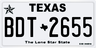 TX license plate BDT2655