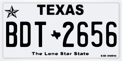 TX license plate BDT2656