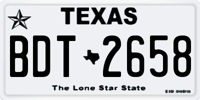 TX license plate BDT2658
