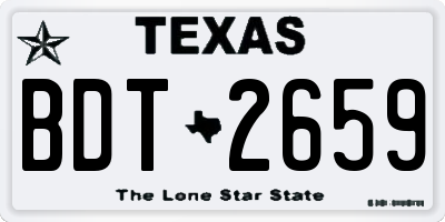 TX license plate BDT2659