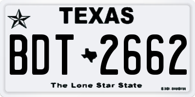 TX license plate BDT2662