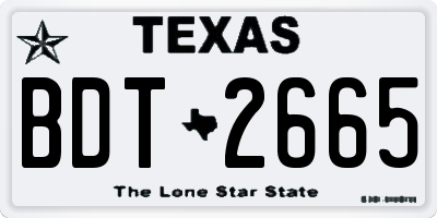 TX license plate BDT2665