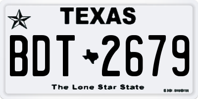 TX license plate BDT2679