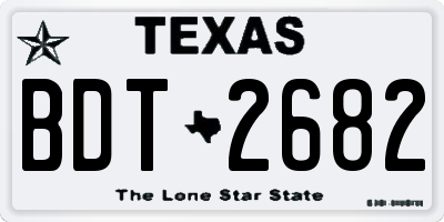 TX license plate BDT2682
