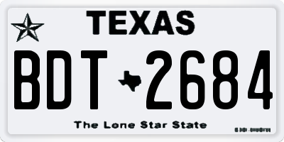 TX license plate BDT2684