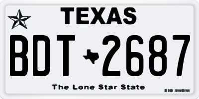 TX license plate BDT2687