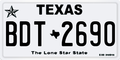 TX license plate BDT2690