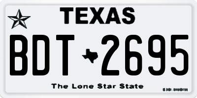TX license plate BDT2695