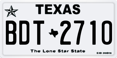 TX license plate BDT2710