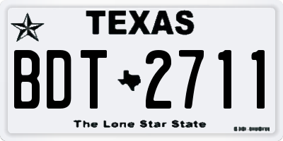 TX license plate BDT2711