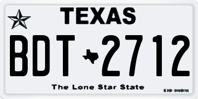 TX license plate BDT2712