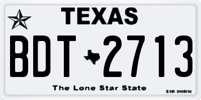 TX license plate BDT2713