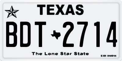 TX license plate BDT2714