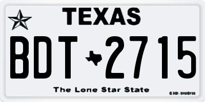 TX license plate BDT2715