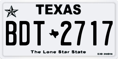 TX license plate BDT2717
