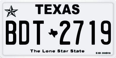 TX license plate BDT2719
