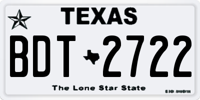 TX license plate BDT2722