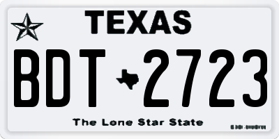 TX license plate BDT2723