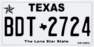 TX license plate BDT2724