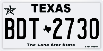 TX license plate BDT2730