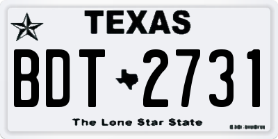 TX license plate BDT2731