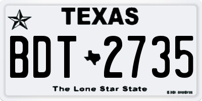 TX license plate BDT2735
